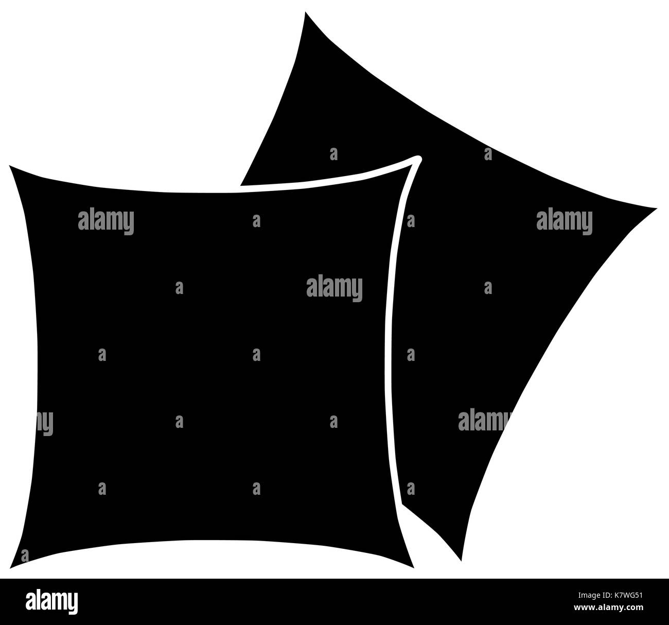 cartoon pillow silhouette, outline vector symbol icon design. Beautiful