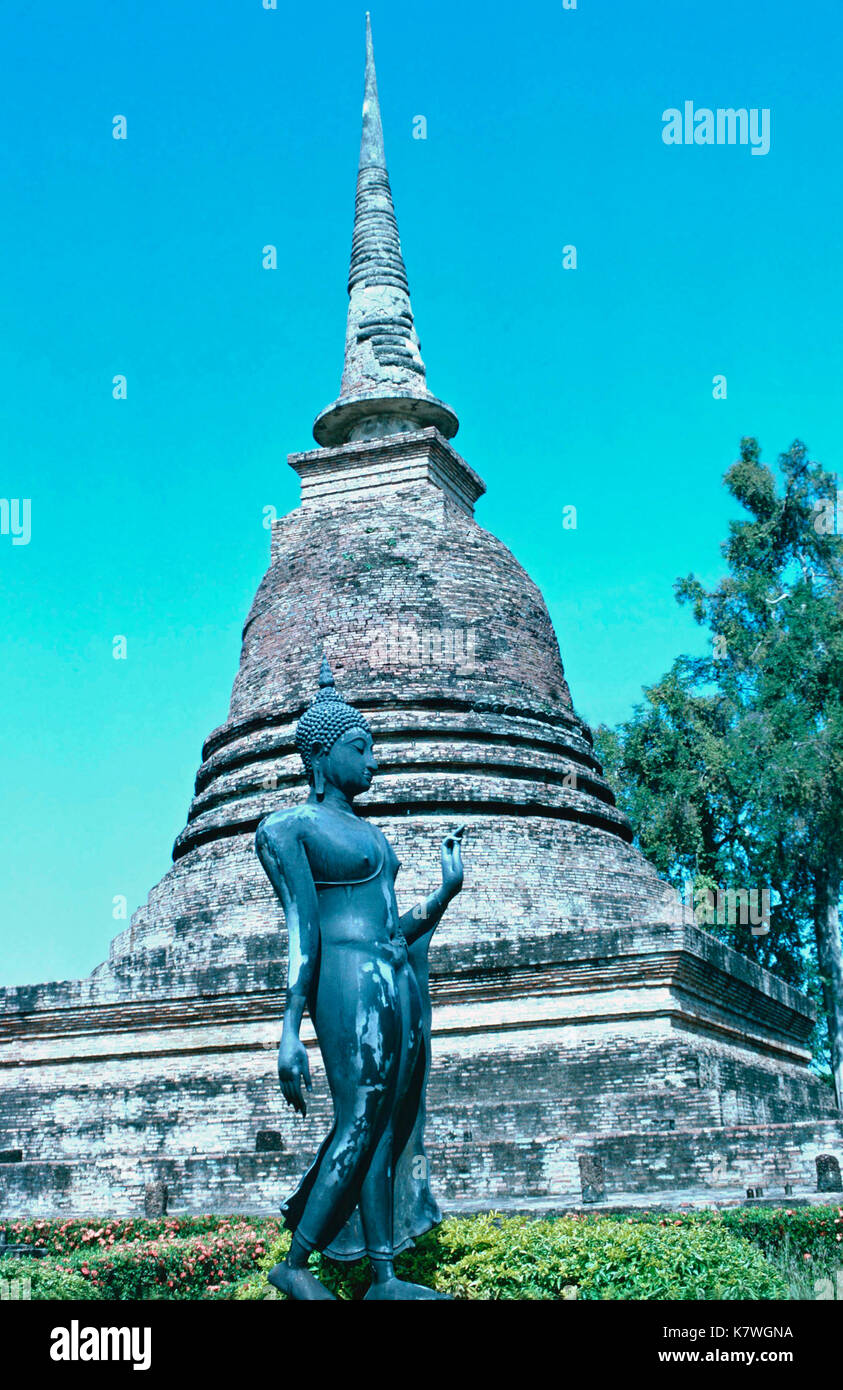 Walking Buddha,Sukothai Historical Park,Thailand Stock Photo