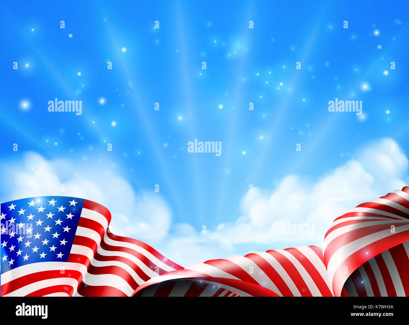 American Flag Background Stock Vector