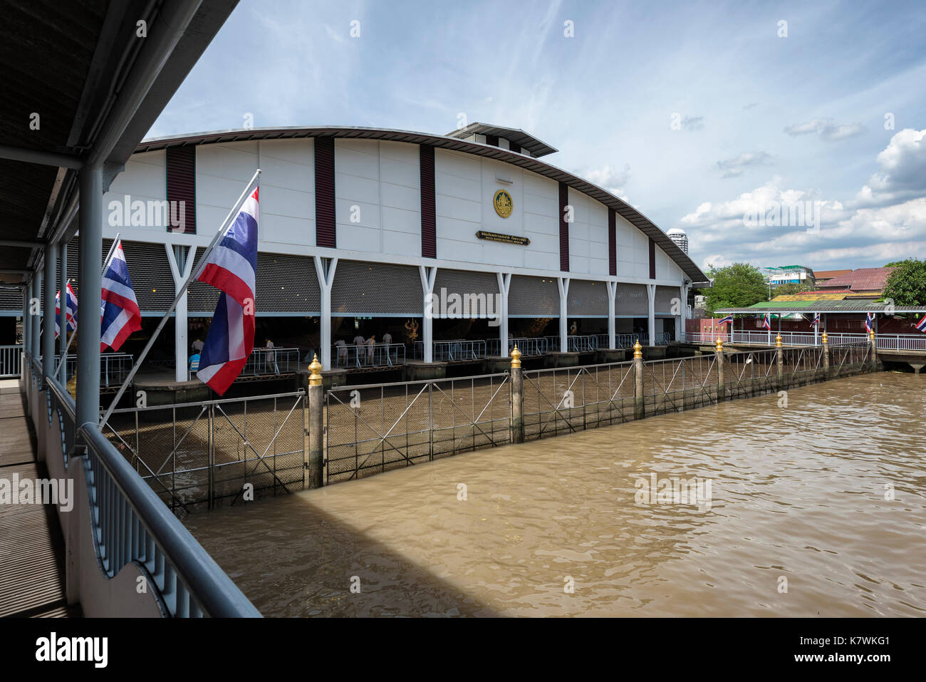 The National Museum of Royal Barges is a museum in Bangkok, Thailand. Royal barges from the Royal Barge Procession are kept at the museum. The museum  Stock Photo