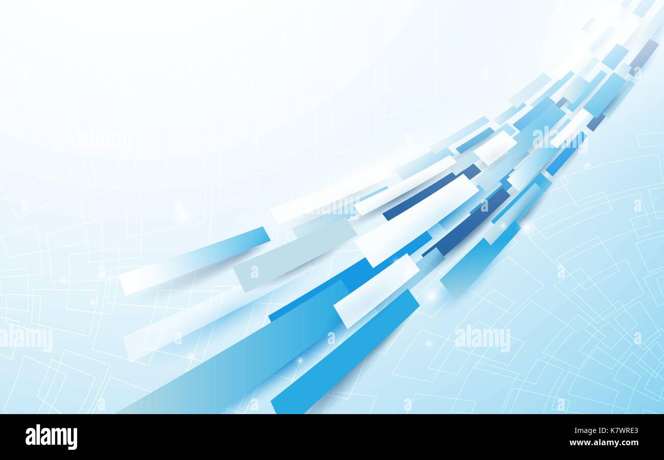 Abstract blue and white rectangles line motion background vector design ...