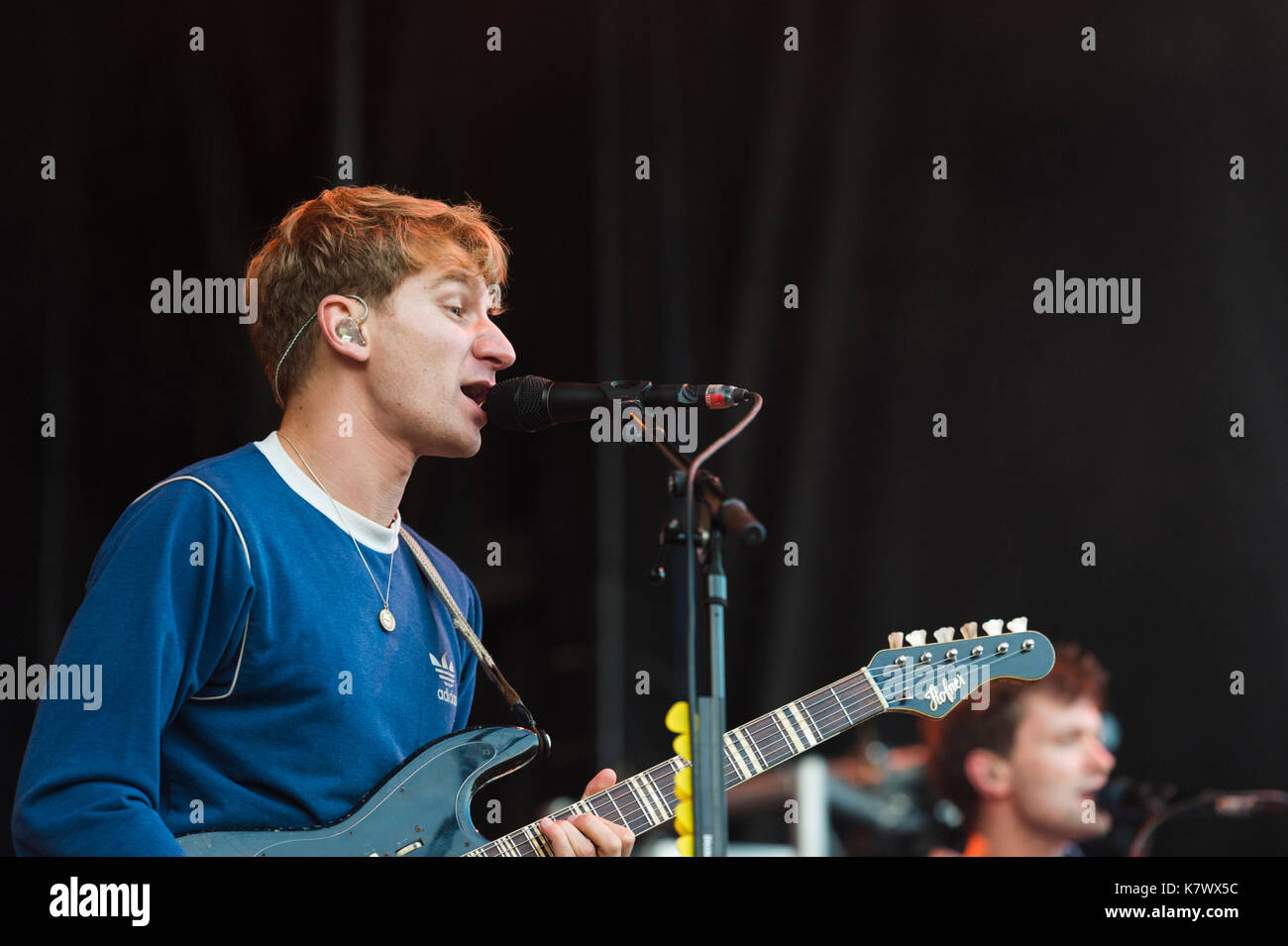 Thornhill, Scotland, UK - September 2, 2017: Dave Bayley of Glass Animals performing during day 2 of Electric Fields Festival. Stock Photo