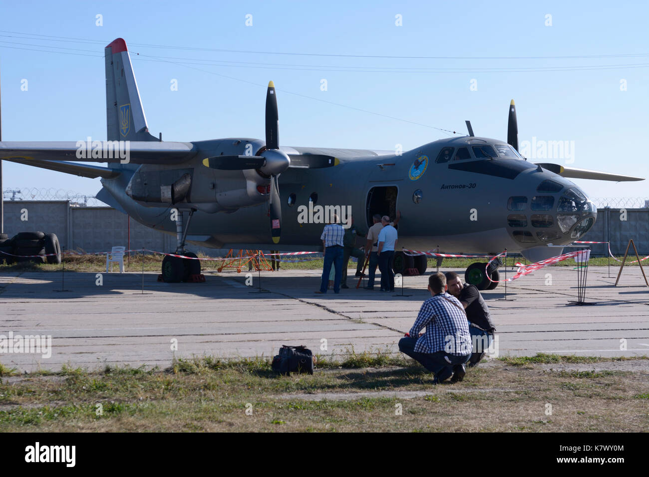 Antonov An-30 (NATO reporting name: Clank), an aerial cartography, reconnaissance and transport aircraft. Air show at Zhuljany airport. 16.09.2016 Stock Photo