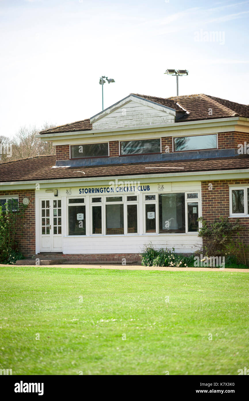 Storrington Cricket Club pavillion. Storrington, West Sussex, England, United Kingdom Stock Photo