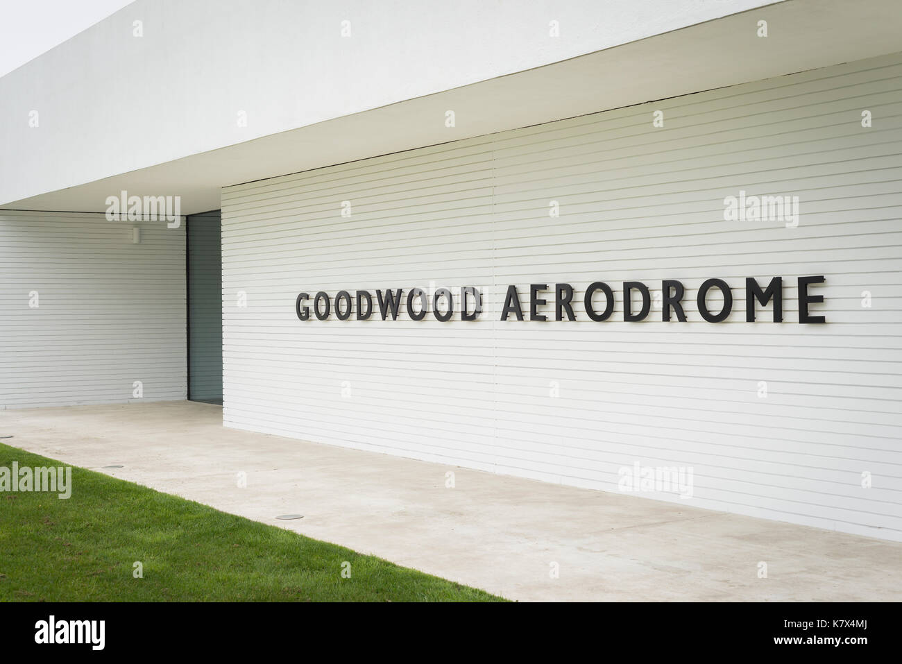 Goodwood Aerodrome sign, West Sussex, England Stock Photo