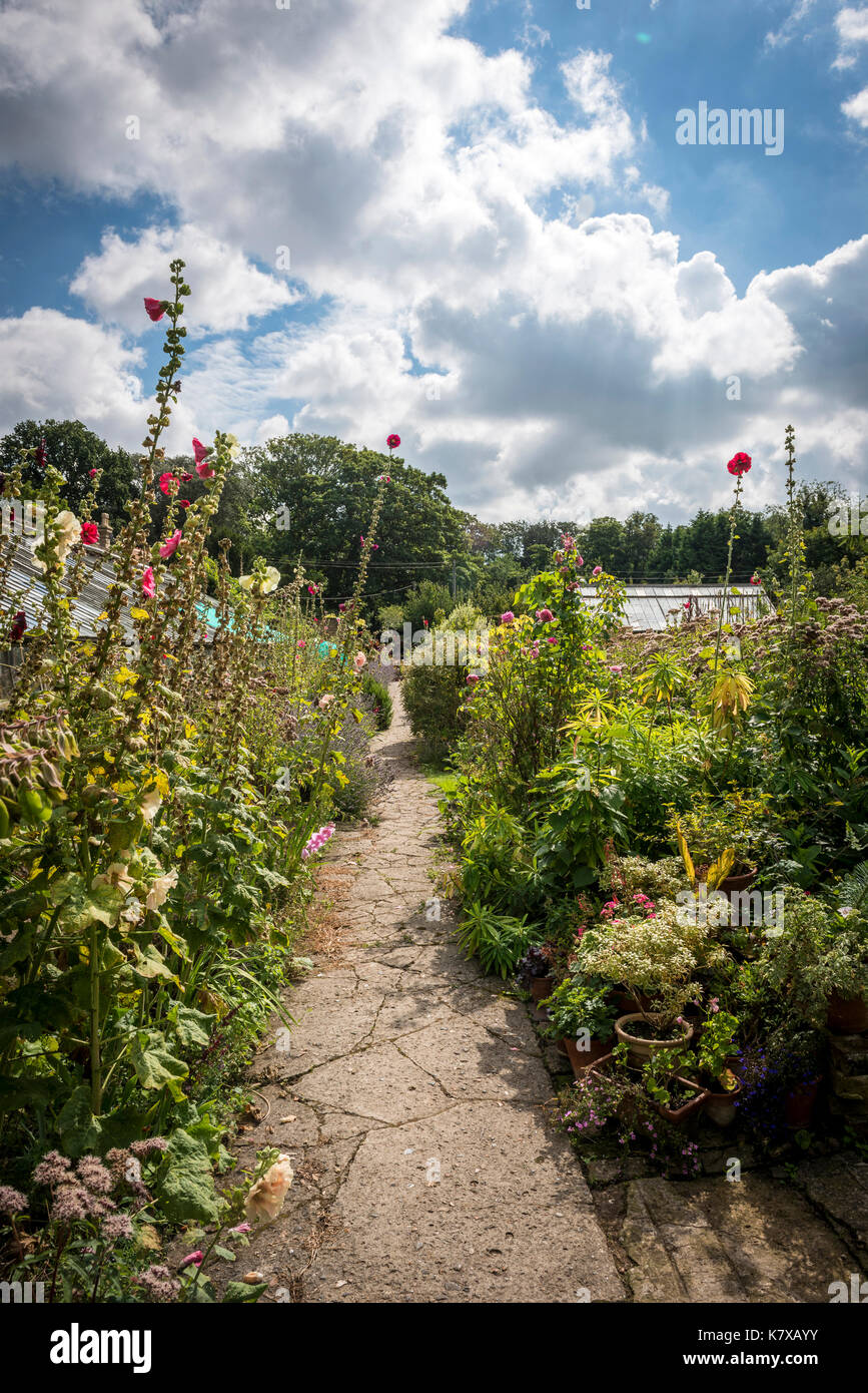 The English walled garden of Quex House near Birchington-on-Sea in Kent, UK Stock Photo