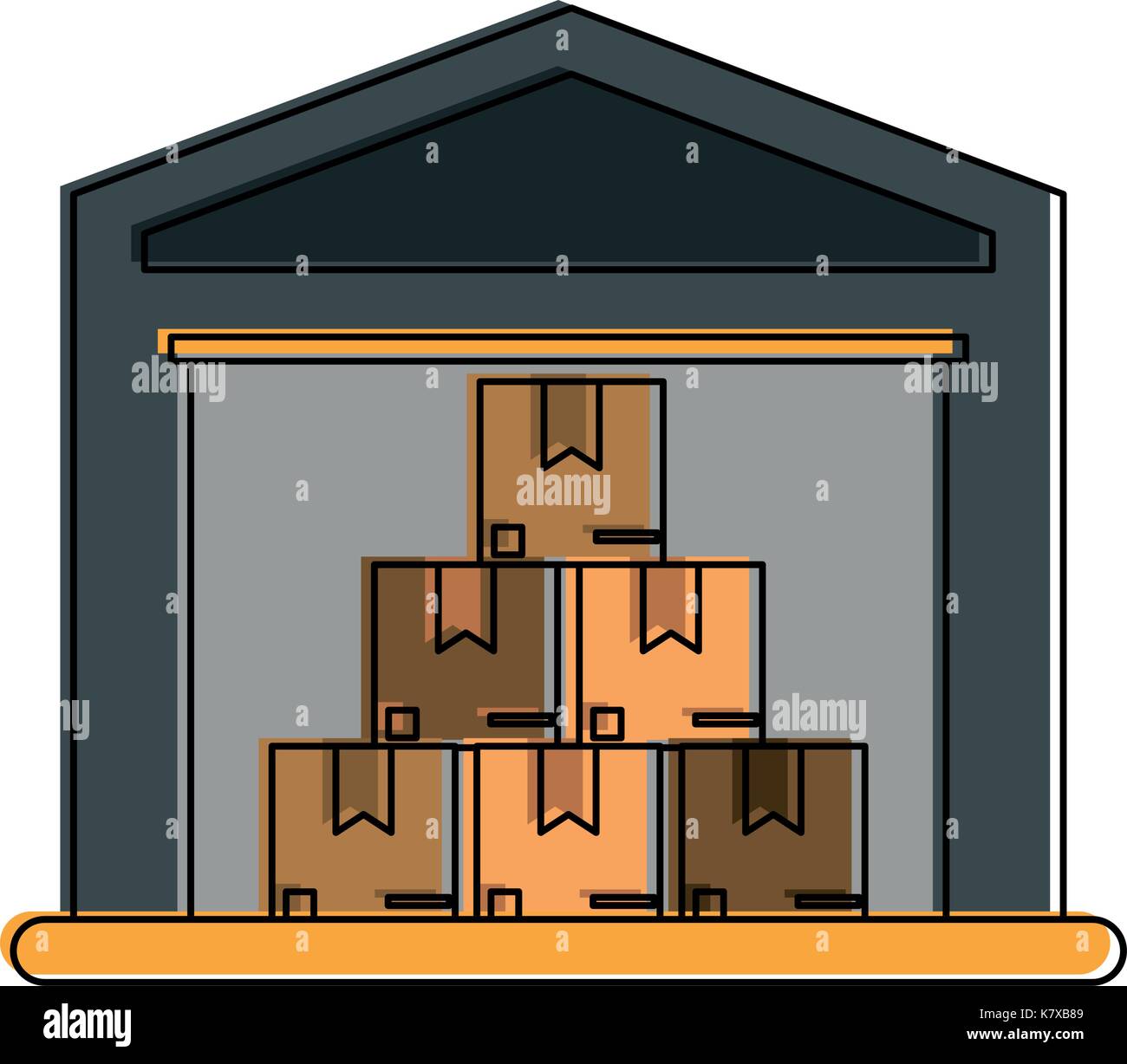cardboard boxes industry icon image Stock Vector