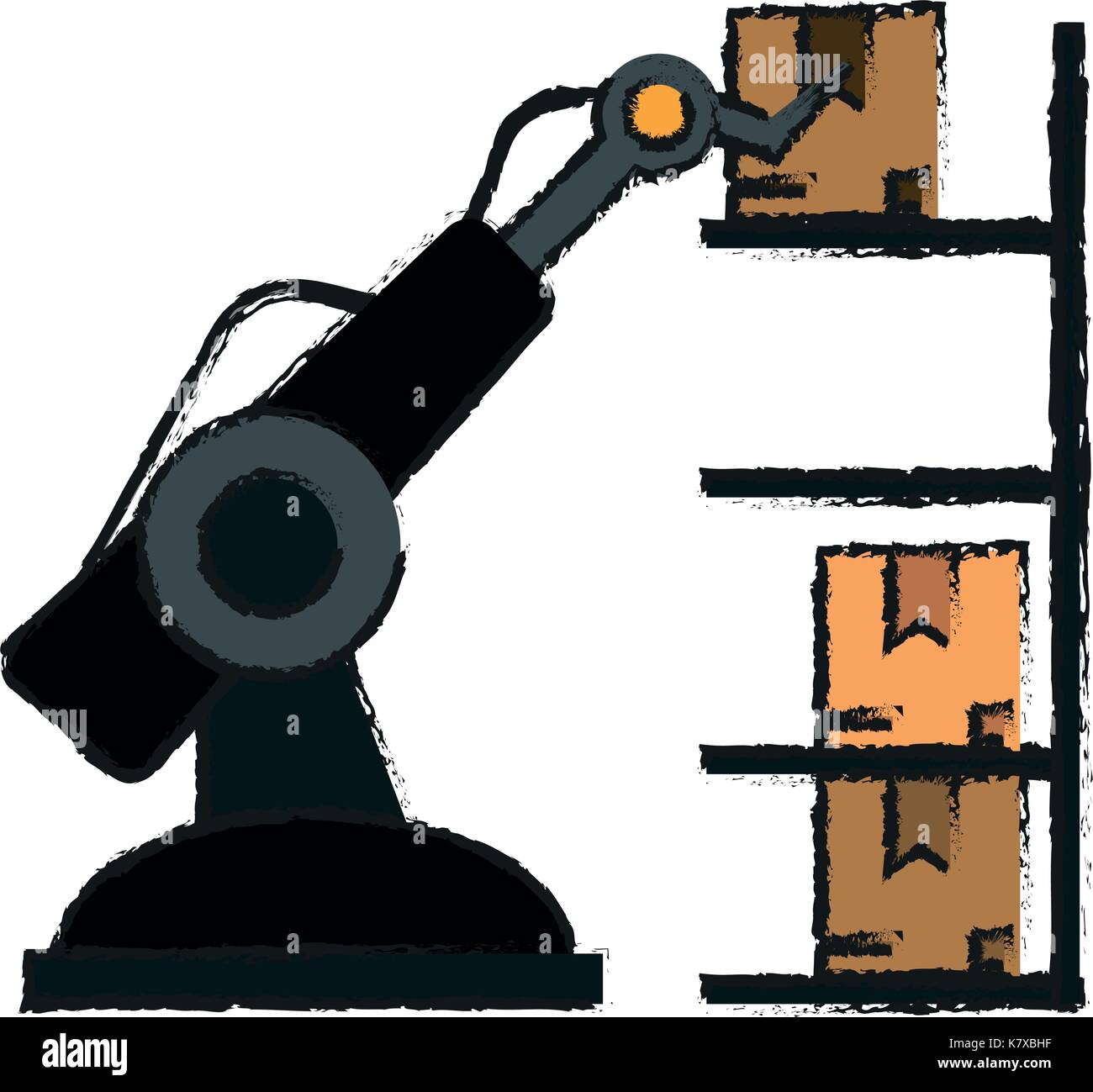 cardboard boxes industry icon image Stock Vector
