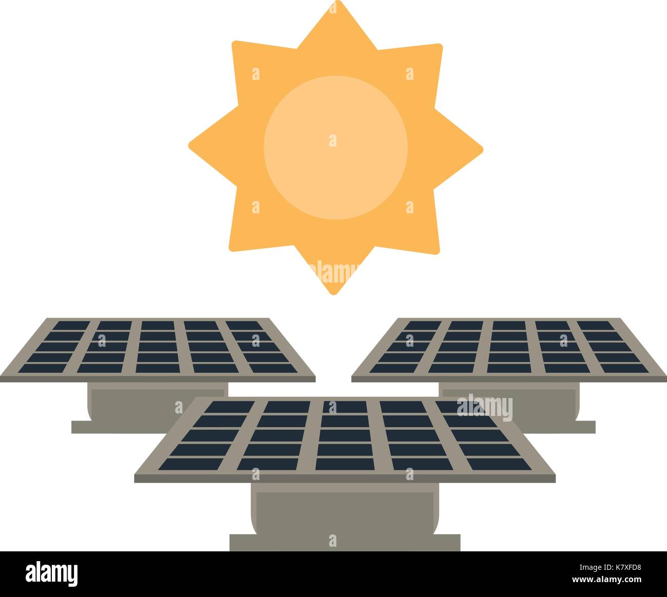 sun and solar panels icon image Stock Vector Image & Art - Alamy