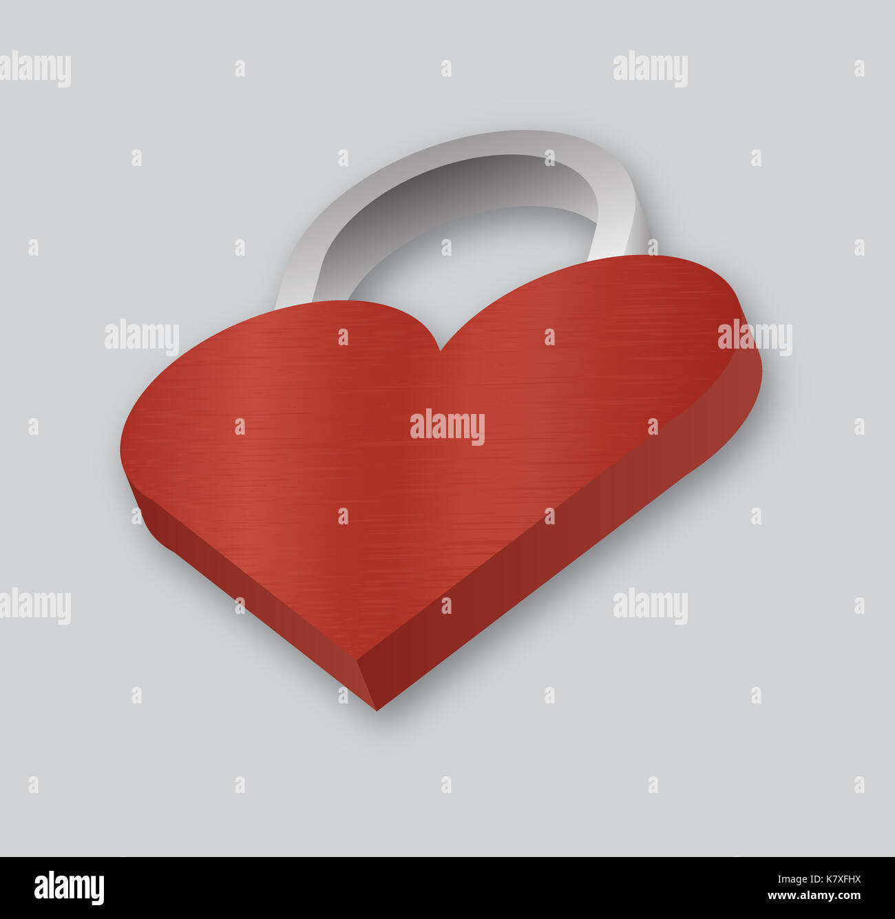 Red heart real padlock vector illustration Stock Photo - Alamy