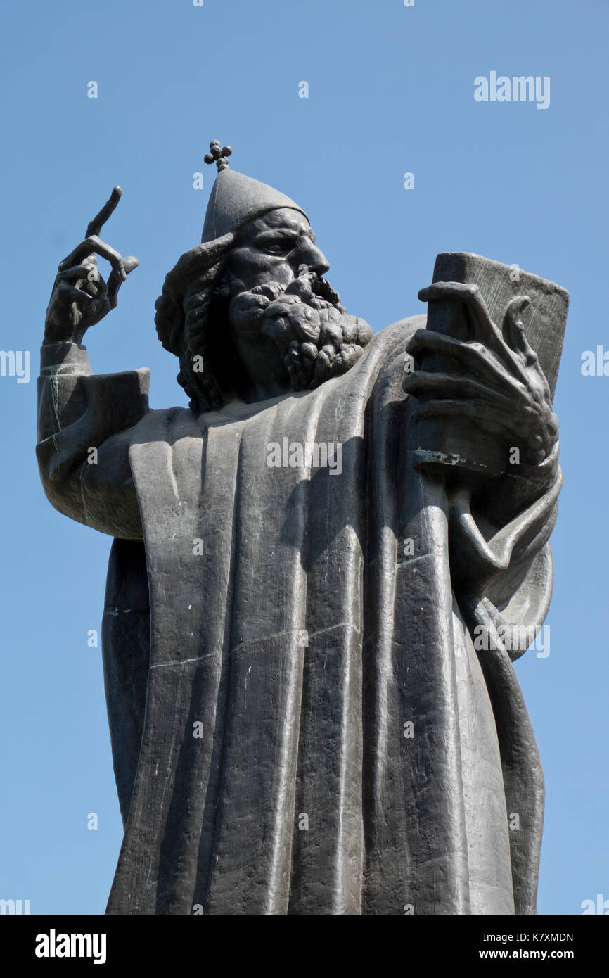 Statue of medieval bishop Grgur Ninski outside the