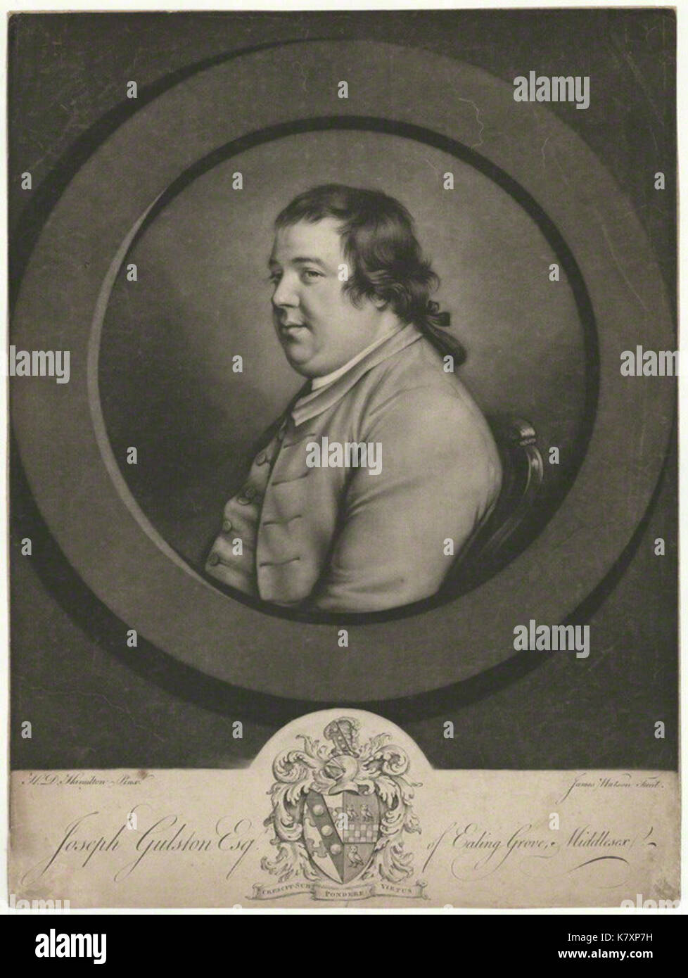Joseph Gulston (1745 1786) by J. Watson, after H.D. Hamilton (c. 1776) Stock Photo