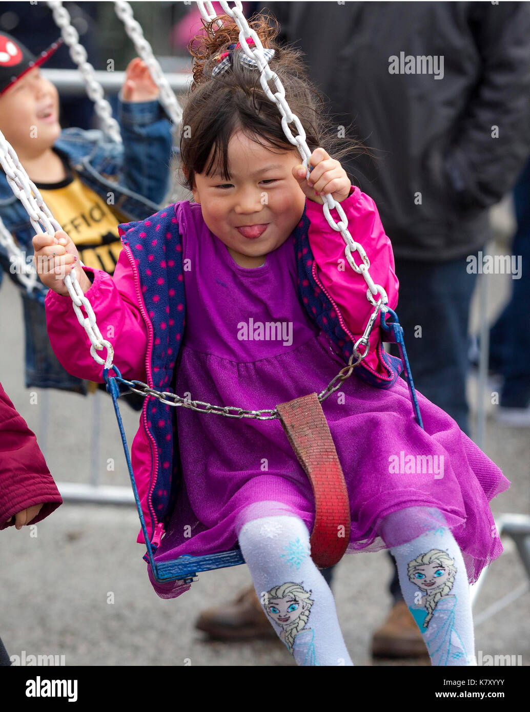 Children playing in fun fair Stock Photo