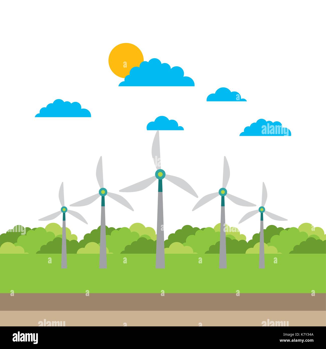 alternative sources of energy green energy windmills Stock Vector Image ...
