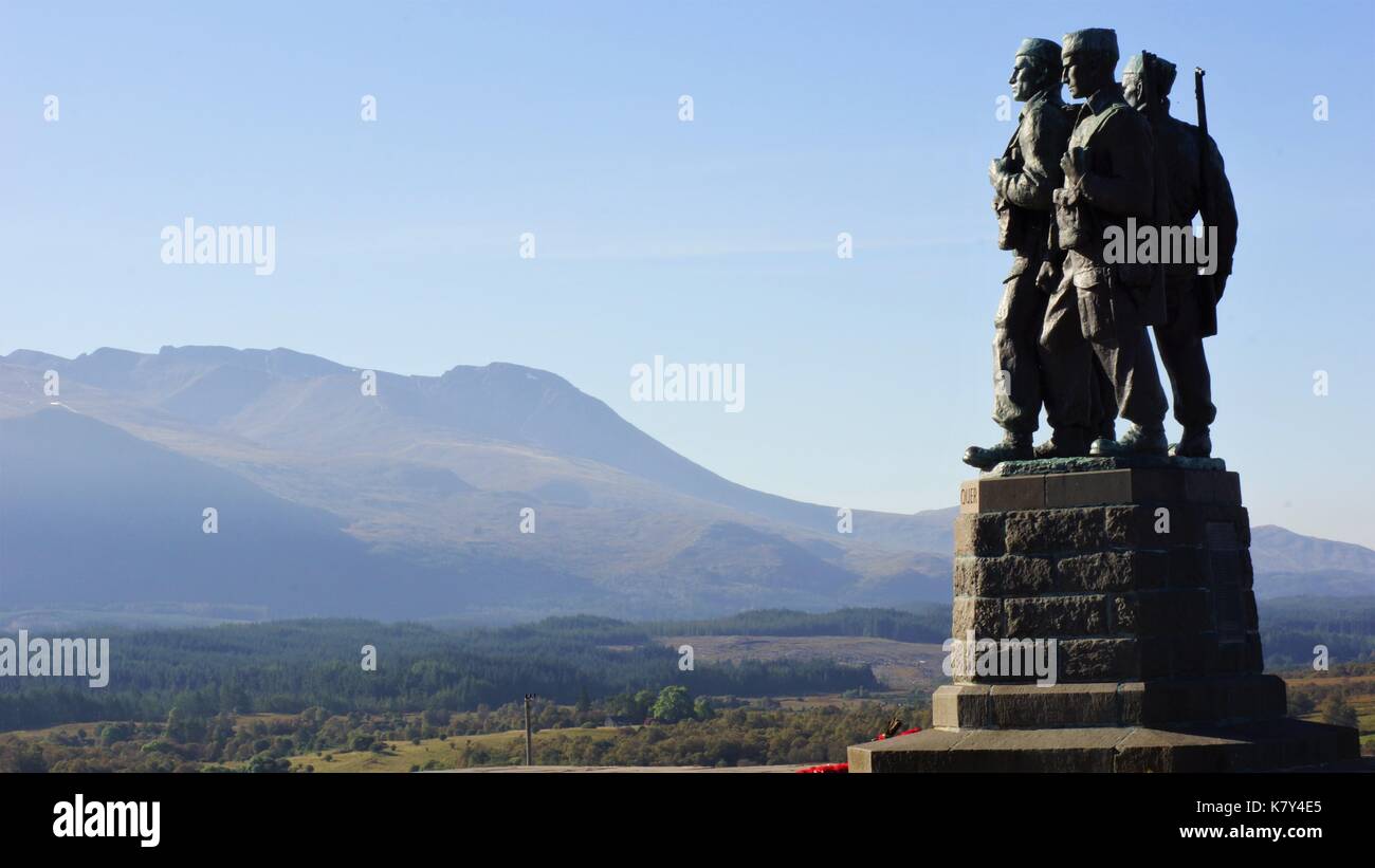 Spean Bridge, Scotland, Commando Memorial,Commando, Training Area, Army Commando, Royal Marine Commando, Achnacarry House, Lochaber. Stock Photo