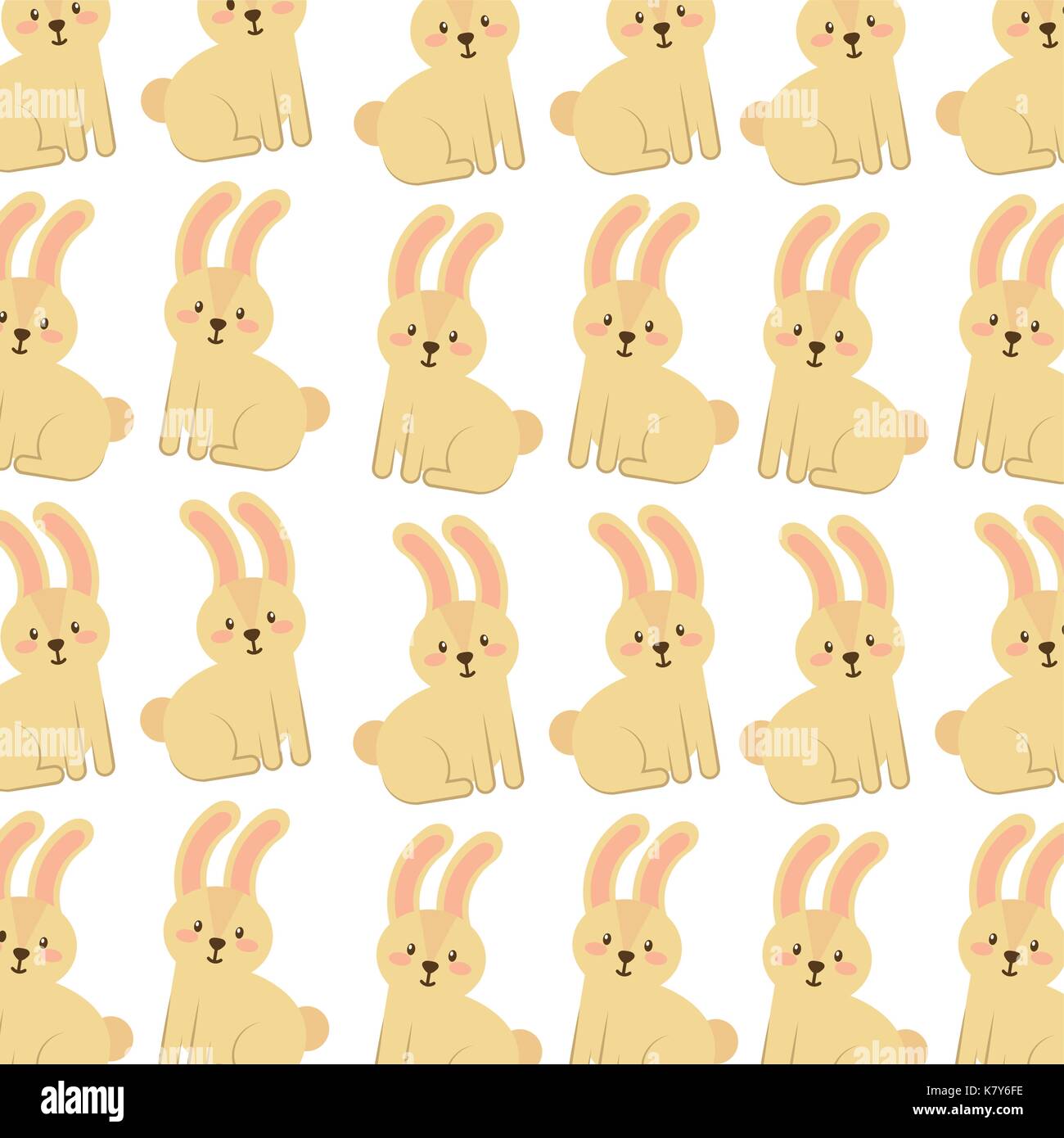 cute forest rabbit animal seamless pattern image Stock Vector Image ...