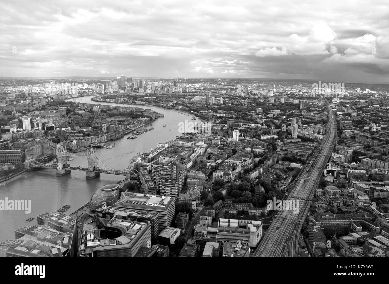 View of London on top of The Shard, picture taken in September 2017. Stock Photo