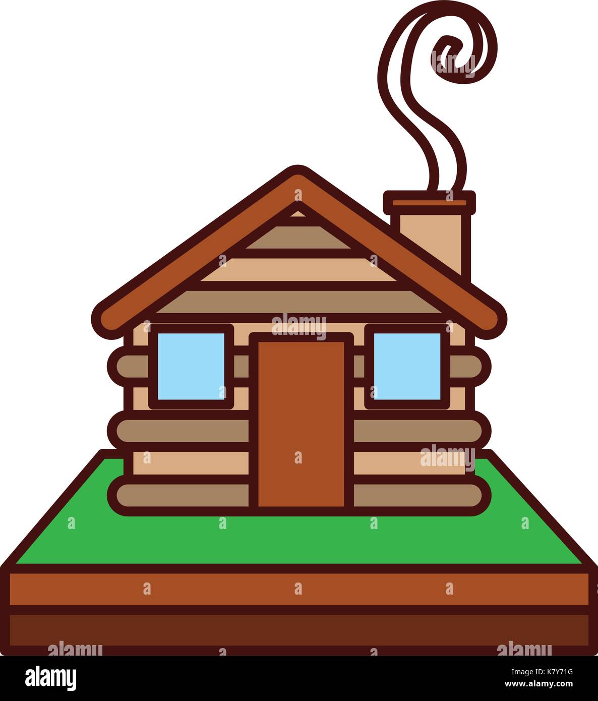 wooden cabin house chimney camp exterior Stock Vector Image & Art Alamy