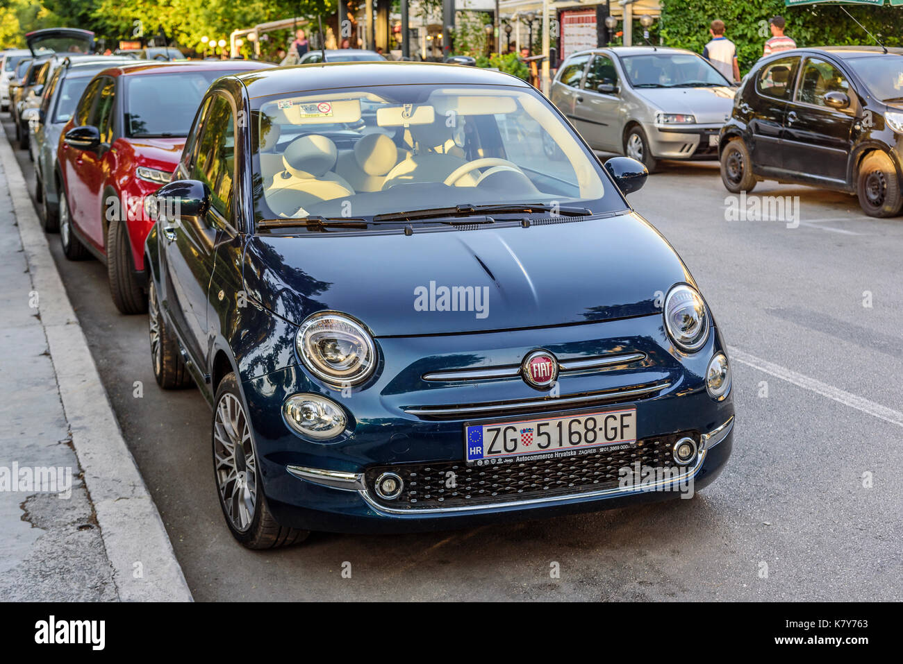 Fiat 500 in the parking. Stock Photo