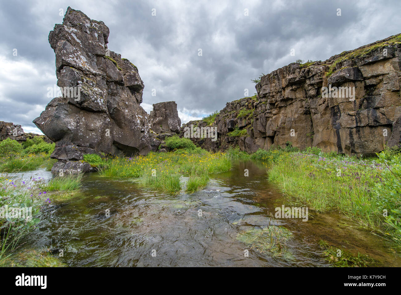 Iceland - Thingvellir, the rift valley that marks the crest of the Mid ...
