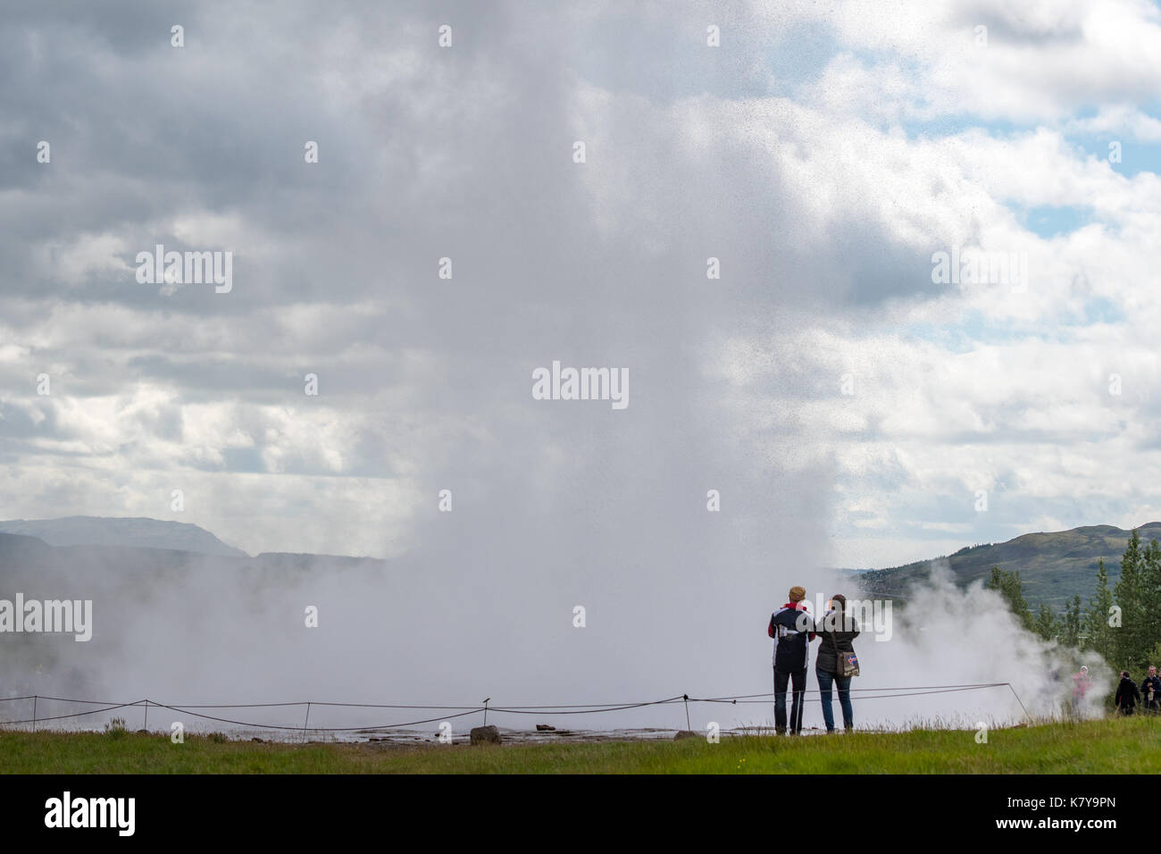 Iceland - Strokkur geyser in the Geysir hot spring area Stock Photo - Alamy