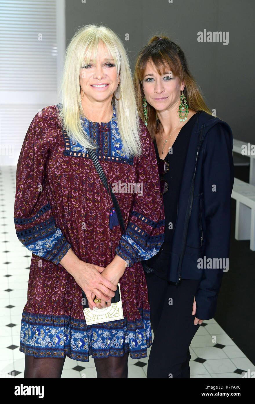 Jo and Leah Wood on the front row during the Temperley London Fashion Week SS18 show held at Lindley Hall, London. Stock Photo