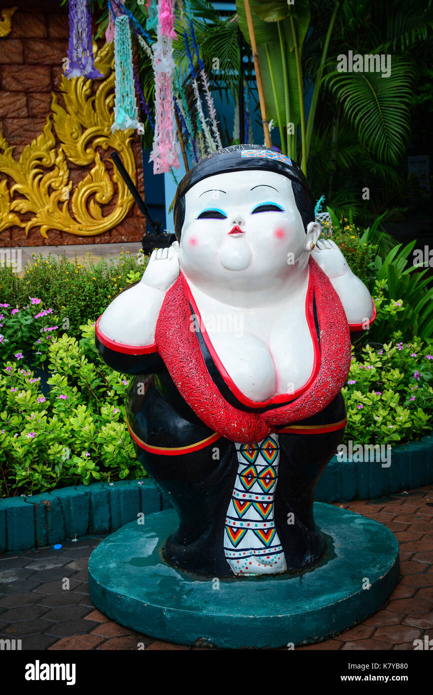 Bangkok, Thailand - Jun 16, 2016. Statue of fat woman at Safari World ...