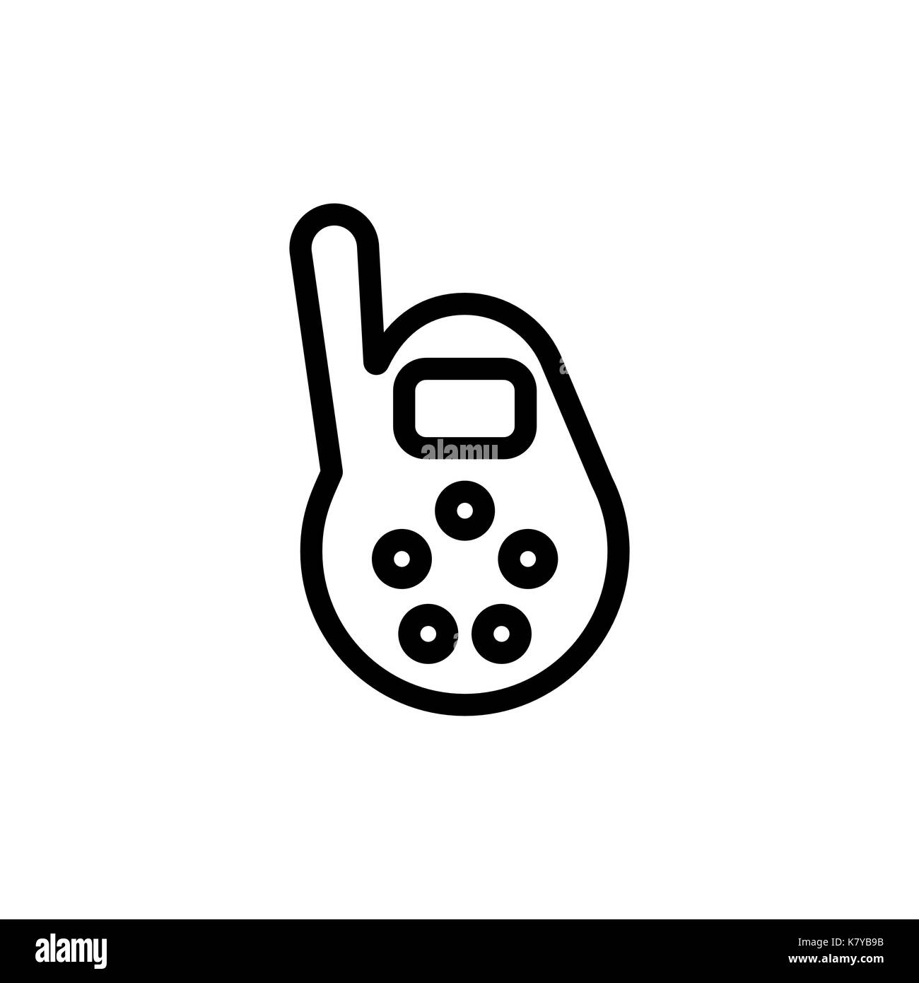 Baby monitor thin line icon. Outline symbol newborn walkie talkie for the design of children's webstie and mobile applications. Outline stroke kid portable radio pictogram Stock Vector