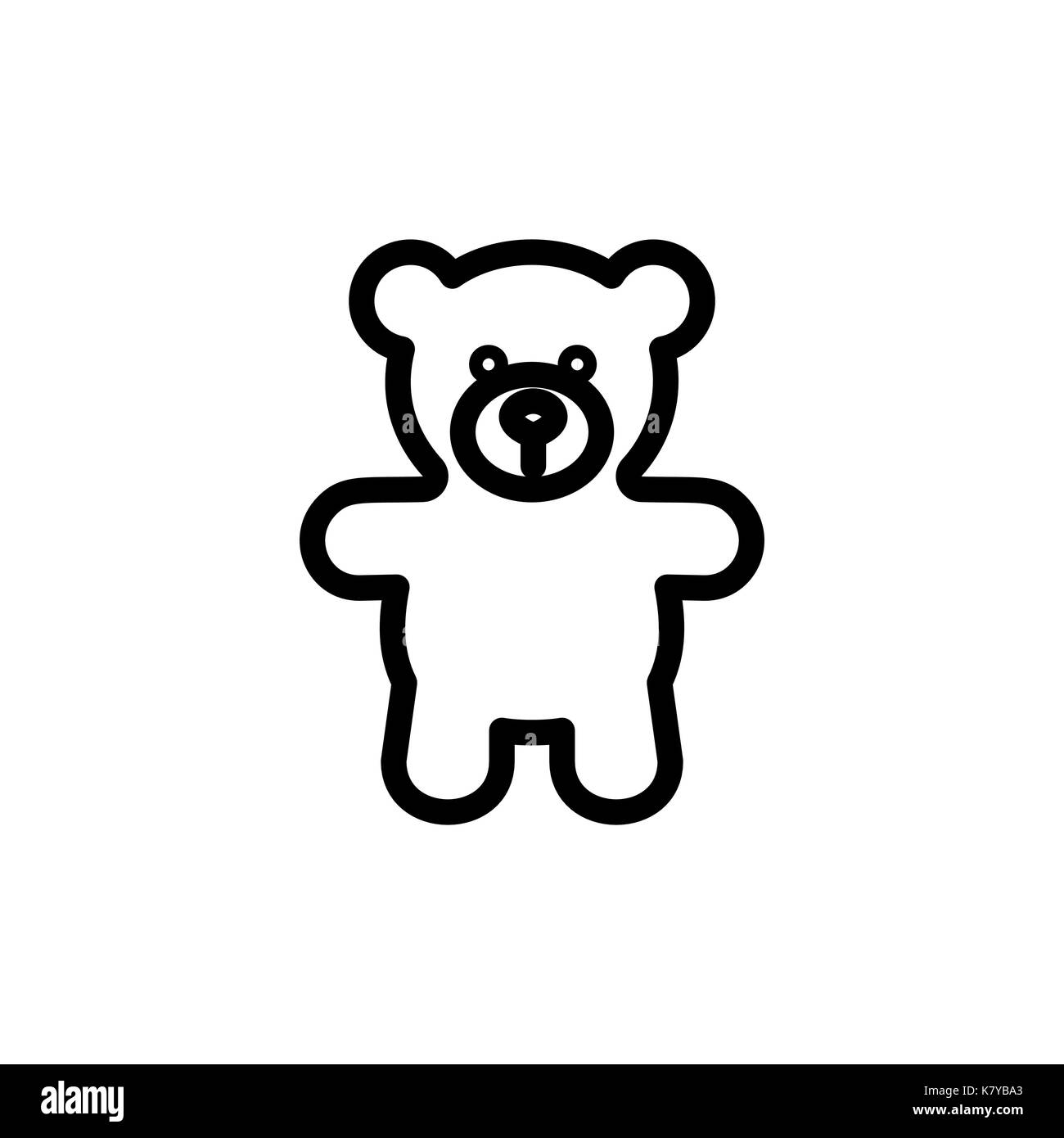 Teddy bear plush thin line icon. Outline symbol baby soft toy for the  design of children's webstie and mobile applications. Outline stroke kid  cute teddybear pictogram Stock Vector Image & Art -