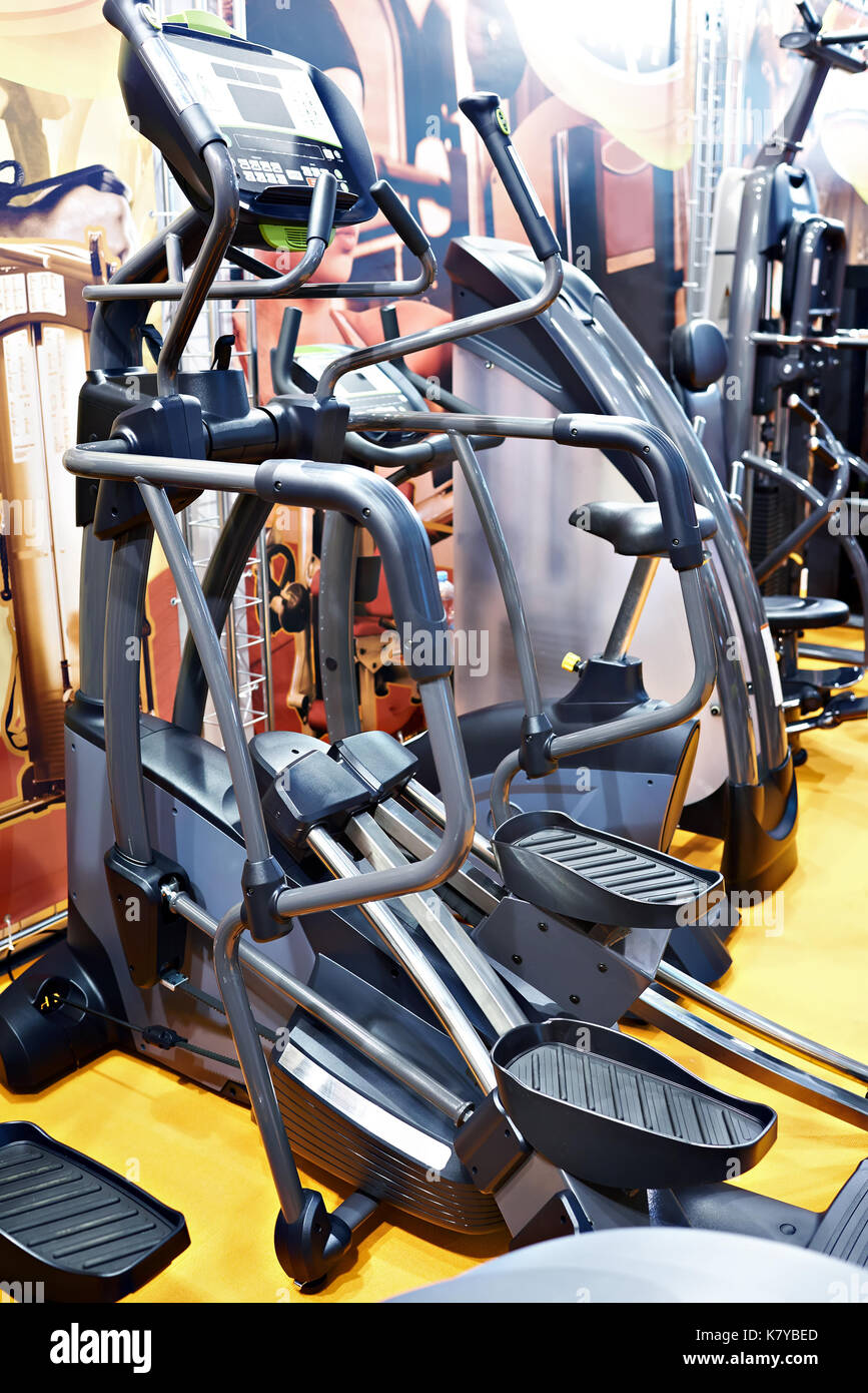 Modern fitness machine in the gym Stock Photo