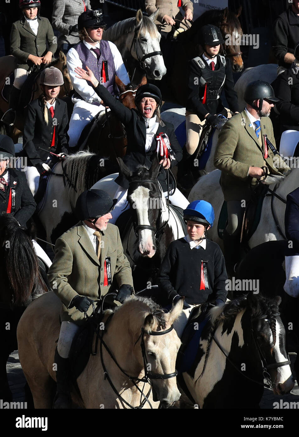 Hundreds of horses and their riders form a cavalcade on Edinburgh's