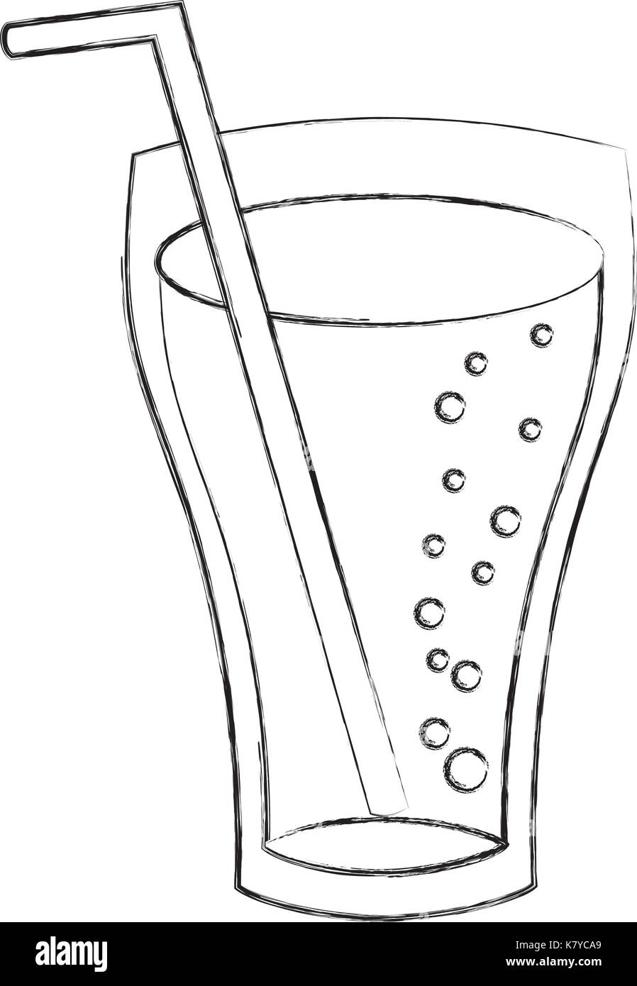 glass cup cola drink bubbles refresment liquid Stock Vector Image & Art