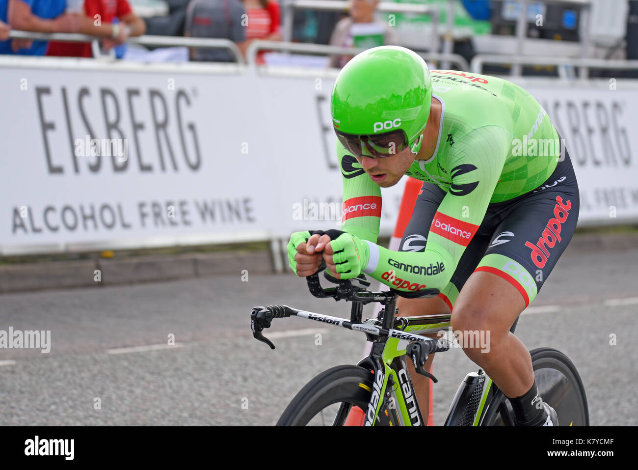 Patrick Bevin of team Cannondale Drapac racing in Stage 5 of the OVO Energy Tour of Britain Tendring time trial, Clacton, Essex Stock Photo