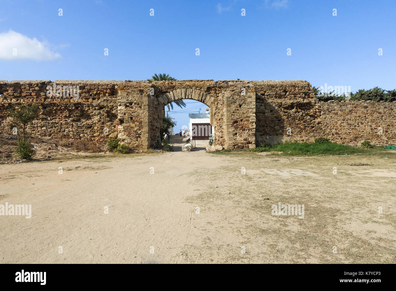 Zahara de los Atunes, Castillo, remains and ruins of walls Castle 15th century, andalucia, Spain. Stock Photo