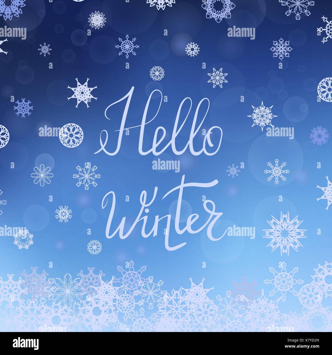 Invitation card hello winter Stock Vector Images - Alamy