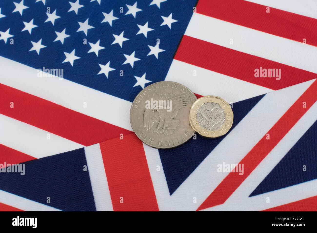 US and UK Union Jack as metaphor us USBritish trade and currency
