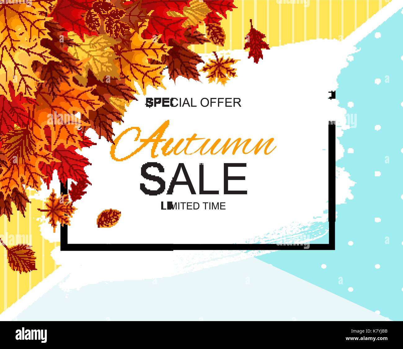 Abstract Vector Illustration Autumn Sale Background with Falling Stock ...