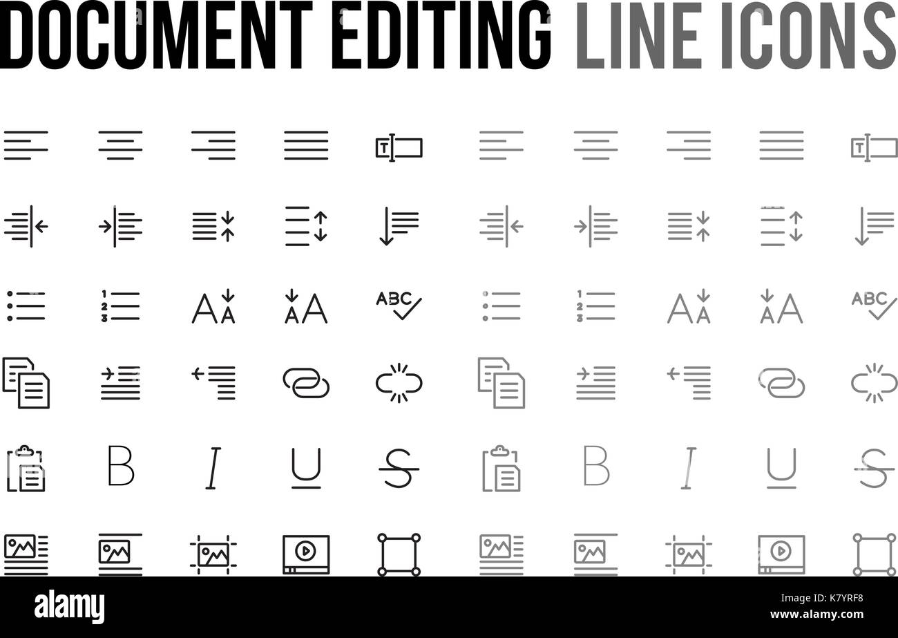 Document text editing vector line icon for the app, mobile website responsive Stock Vector