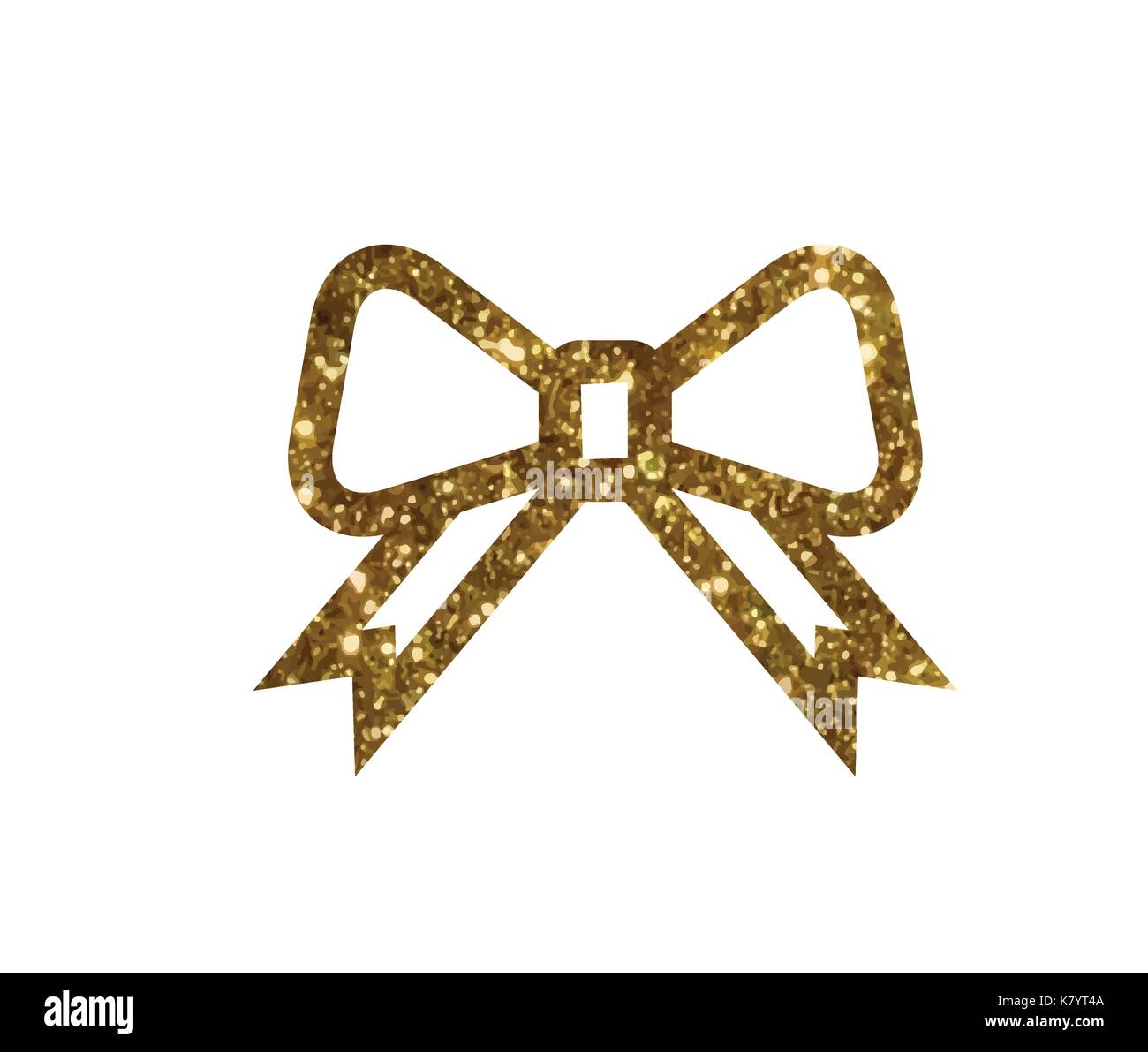Isolated vector golden glitter gift ribbon line icon Stock Vector Image ...