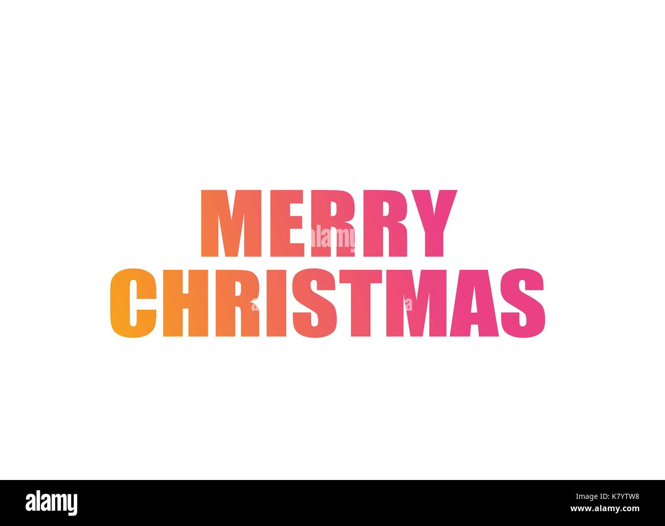 The Colorful gradient pink to orange isolated holiday word MERRY CHRISTMAS Stock Vector