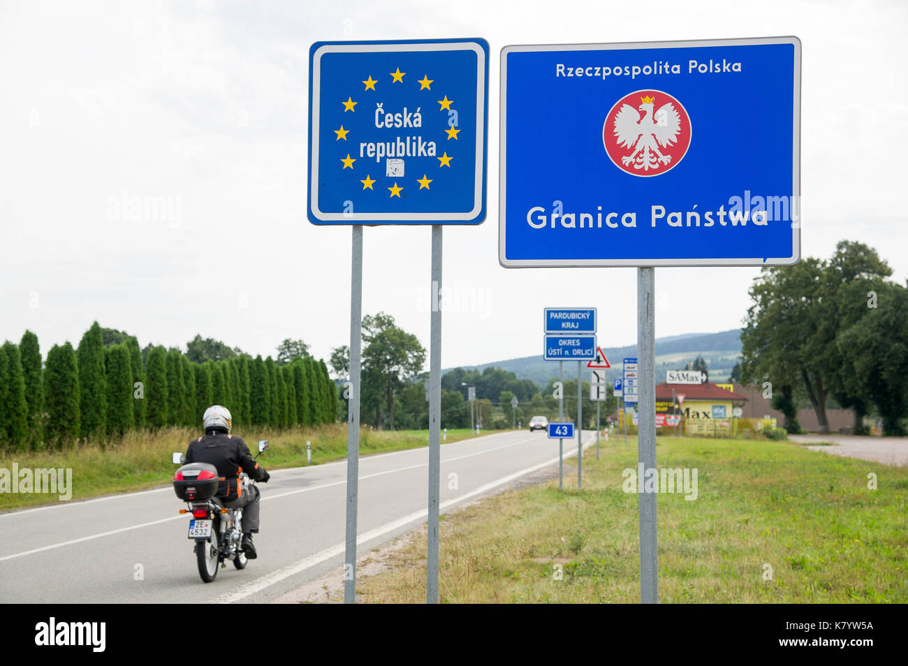 Polish Czech border Boboszow-Dolni Lipka in Dolni Lipka