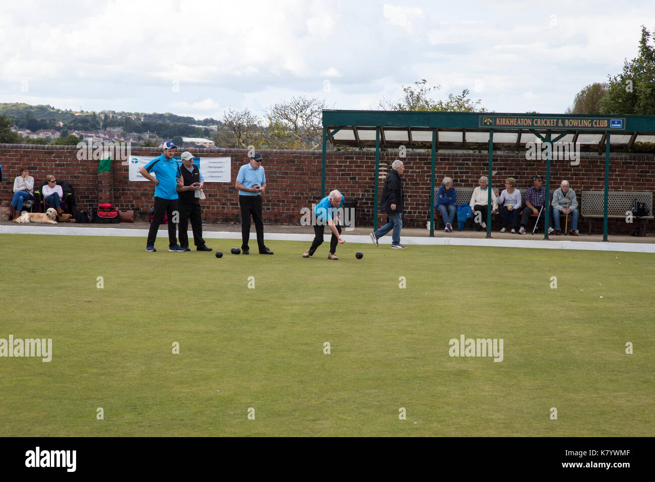 Crown Green Bowling championship in Huddersfield, West Yorkshire U.K. Stock Photo