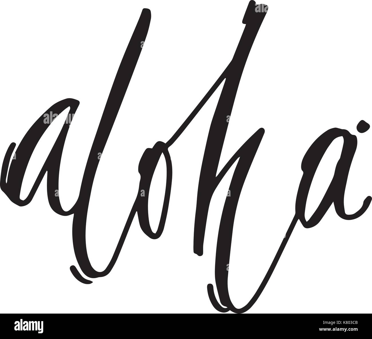 Hand drawn phrase Aloha. Lettering design for posters, t-shirts, cards, invitations, stickers, banners, advertisement. Vector. Stock Vector