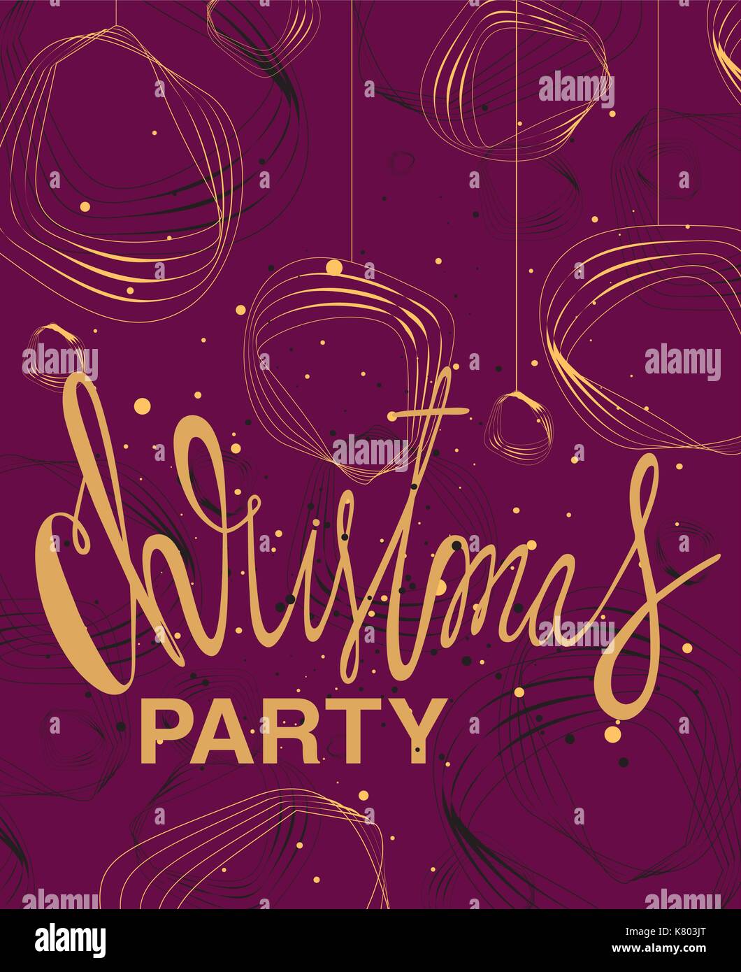 christmas-party-lettering-stock-vector-image-art-alamy