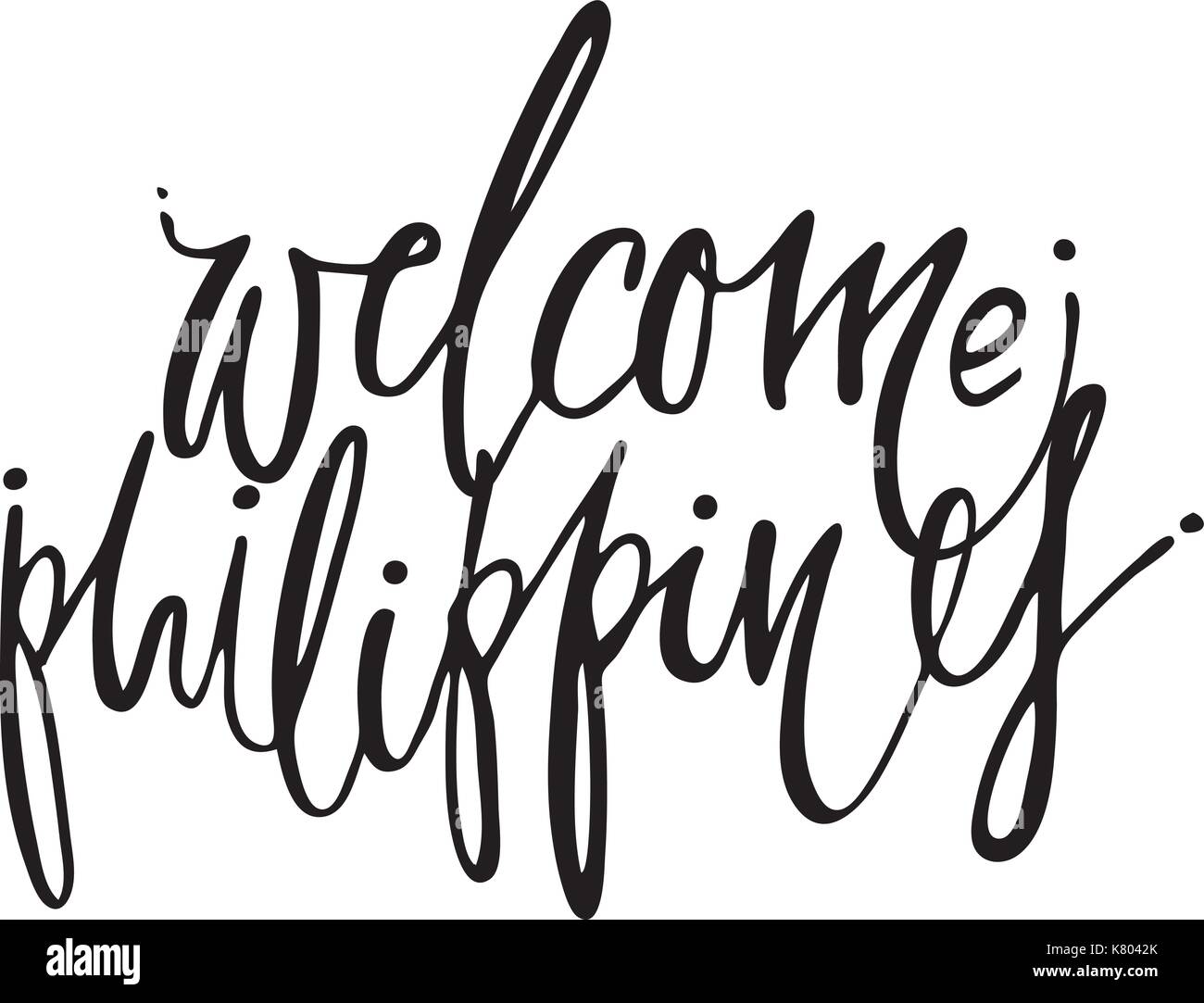 Welcom philippines hand lettering design for posters, t-shirts, cards, invitations, stickers, banners. Vector. Stock Vector