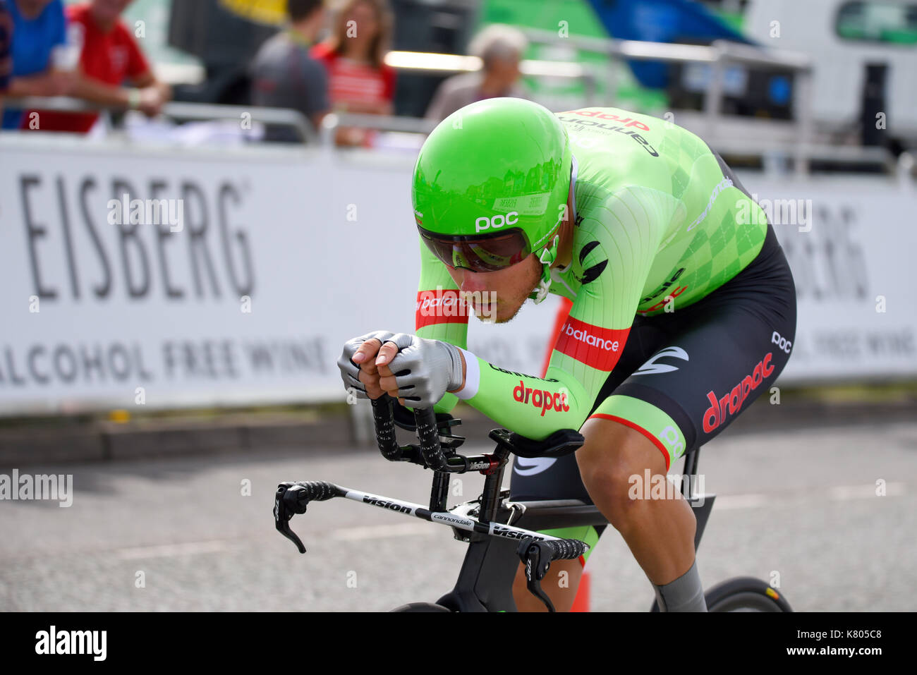 Dylan van Baarle of team Cannondale Drapac racing in Stage 5 of the OVO Energy Tour of Britain Tendring time trial, Clacton, Essex Stock Photo