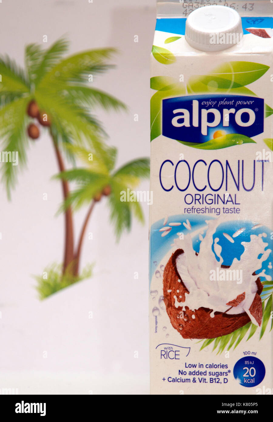 Coconut milk drink with rice by Alpro, London Stock Photo Alamy