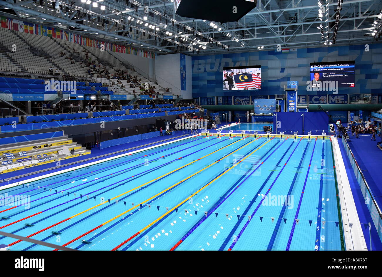 Budapest, Hungary - Jul 14, 2017. Inside the Duna Arena, the home of ...