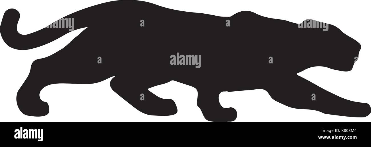 Black panther creeps up to victim Stock Vector