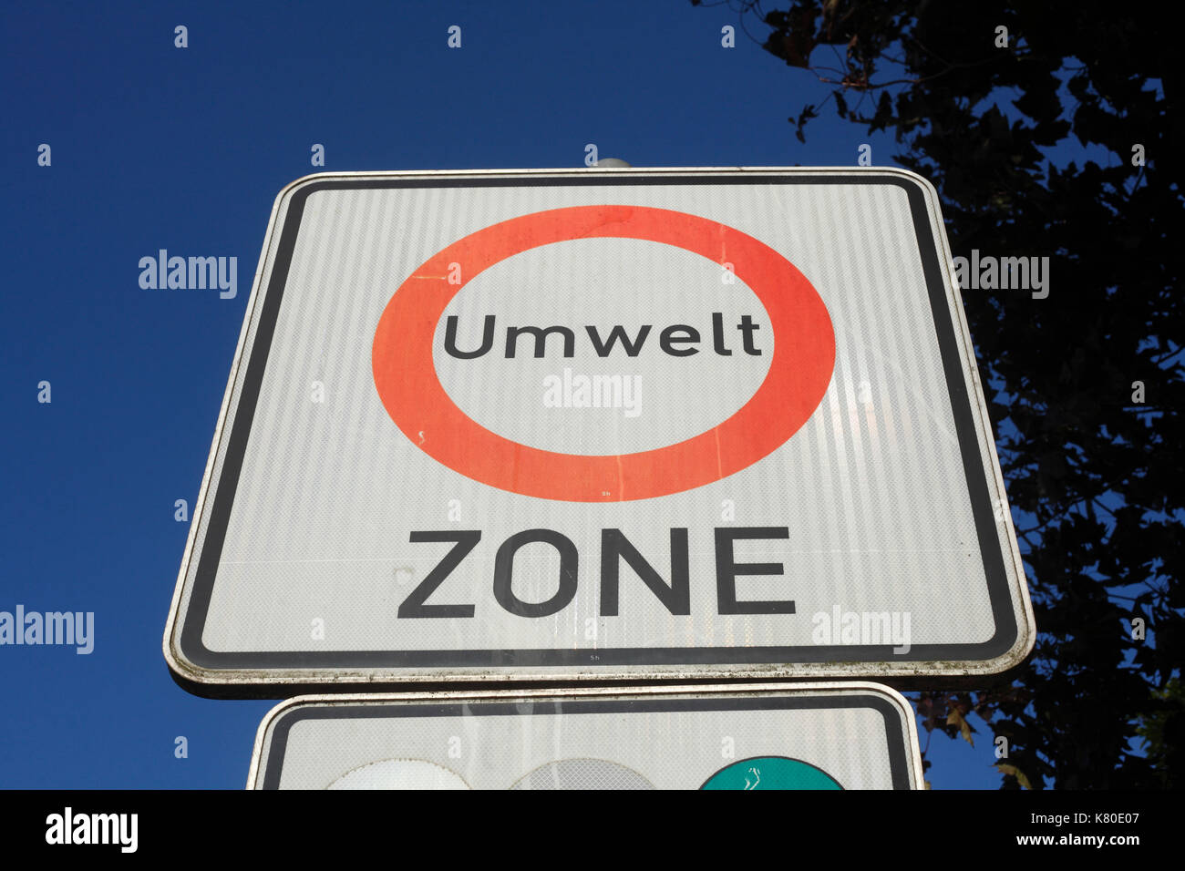 road sign environmental zone (Umweltzone in german Stock Photo Alamy